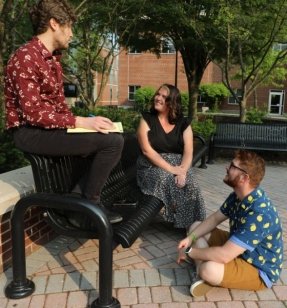 MSW students having a discussion on the CU-Bloomsburg campus