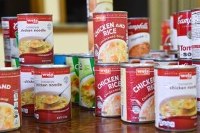 Soup cans at Food Cupboard