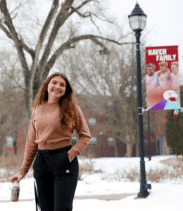 Lock Haven student walking on campus