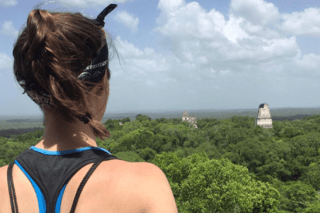 A girl looking off into the distance. 