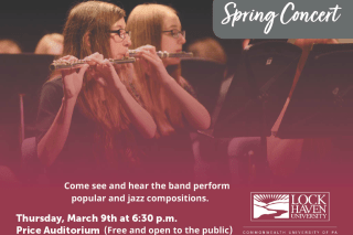 Spring concert: an image of two girls playing instruments. 