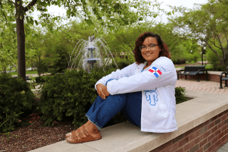 Sheira Sosa on a bench. 