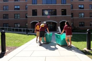 Students moving in. 