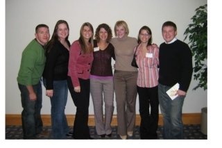 Alumni members of the Corporate Advisory Council (CAC), Lto R: Ron May, Amy Pape, Tori Bonner Waskiewicz, Rachel Troychock, Bethany Sheeler Shean, Jennifer Kamarauskas Peck, Andy Shean.