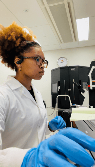 Lauren Kennedi in a lab setting. 