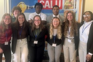 A group of students standing together. 