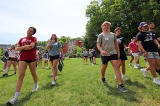 Freshmen network during summer orientation at Commonwealth University-Lock Haven, formerly Lock Haven University