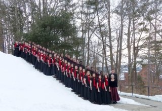 Mansfield Choir outside. 