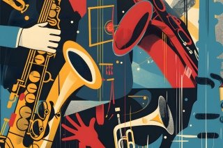 Jazz Instrument Abstract Artwork