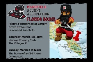 Promotion for Mansfield Alumni event in Florida.