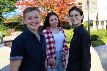 2022 BU Commission for Gender and Sexuality Scholarship Winners, L to R, Luna Alexander, Ashley Rump, Emily Harris