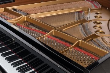Close up of a piano. 