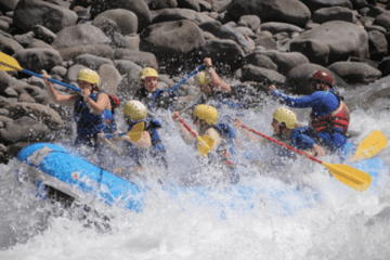 Students white water rafting. 