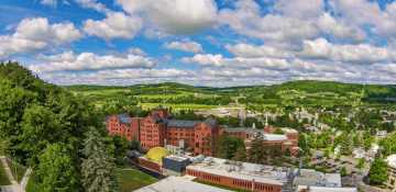 Aerial view of the Mansfield campus