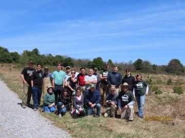 A group photo during tree planting. 