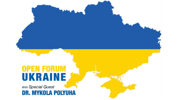 Ukraine Open Forum with a map. 