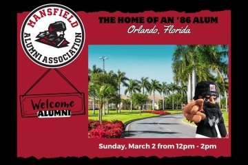 Mansfield Mountie promoting alumni event in Orlando, FL.