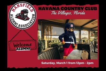 Mansfield Mountie promoting an alumni event in The Villages, FL.