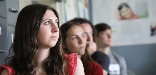 Female paying attention at Lock Haven Orientation