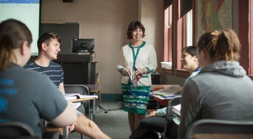 French class at Commonwealth University - Bloomsburg with Dr. Nathalie Cornelius