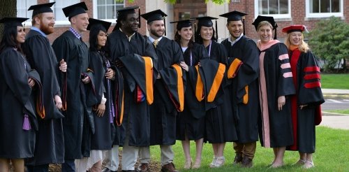 Graduate students during a spring commencement