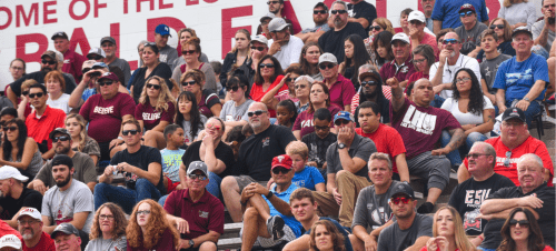 Sports fans in the Lock Haven bleachers.