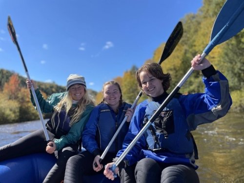 Quest students kayaking