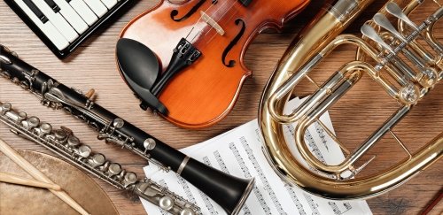 Close-up of musical instruments