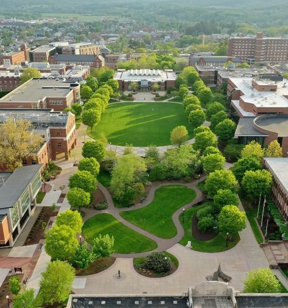 Aerial view of the Bloomsburg campus
