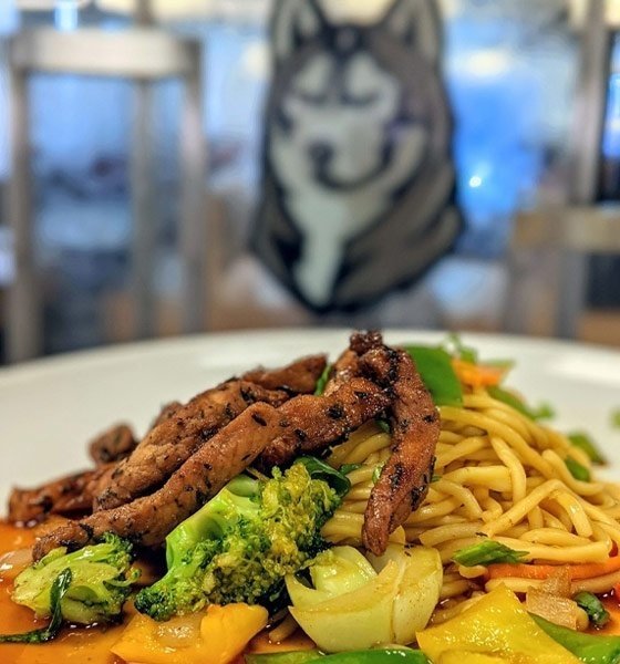 Vegetable Lo Mein served at the Scranton Commons at Commonwealth University - Bloomsburg