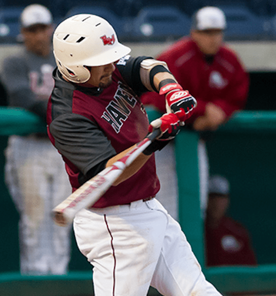 Lock Haven baseball batter swinging bat