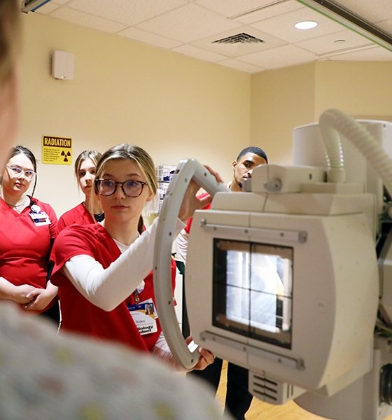 Radiologic technology students learn imaging techniques at Commonwealth University-Mansfield's, formerly Mansfield University, clinical site in Sayre. 