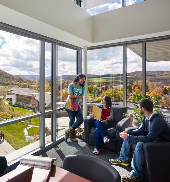 Commonwealth University-Mansfield, formerly Mansfield University, students at on-campus residence hall in North central pennsylvania college near sourthern tier of new york