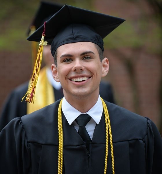 Male Graduate at the Bloomsburg commencement