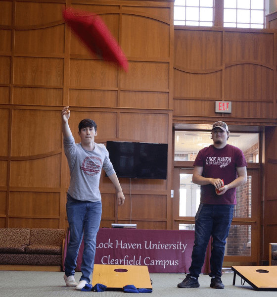 CU-Clearfield students play cornhole