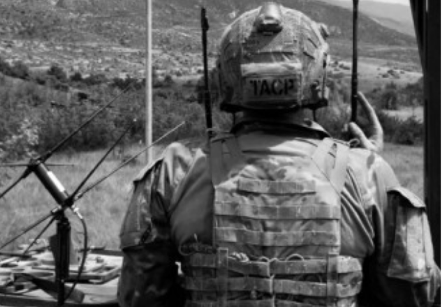 Student Veteran in Uniform - Black and White Image