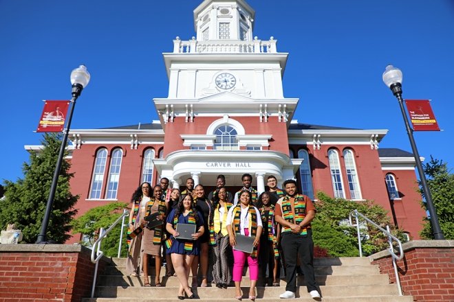 The bi-annual First World ceremony is celebrated each fall and spring to congratulate the academic achievements and leadership roles of Bloomsburg’s multicultural students at the baccalaureate and graduate degree levels.