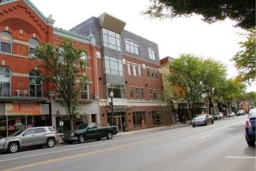 The exterior of a building. 