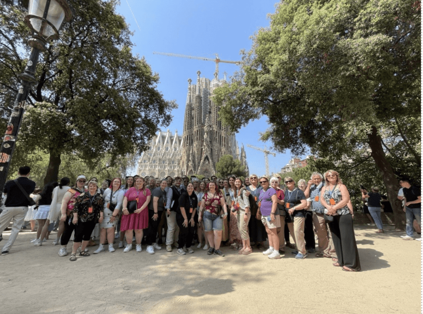 A group of people standing outside together. 