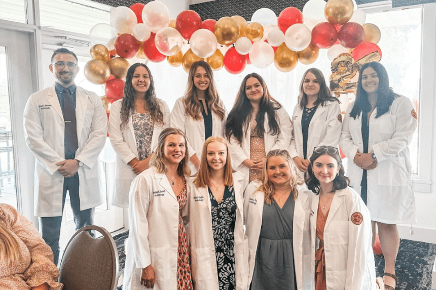 Audiology students receiving their White Coats