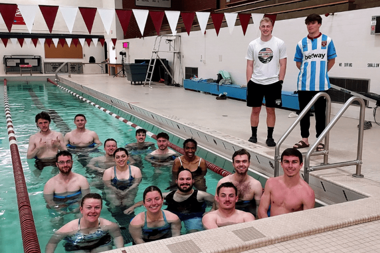 M.S Athletic Training Students in pool