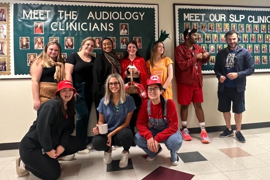 AuD Audiology students at a Halloween party