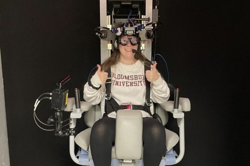 AuD Audiology students using the Rotational Chair